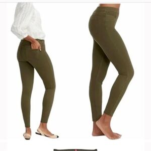 Spanx Size L Large High Rise Jean-ish Ankle Leggings Olive Green